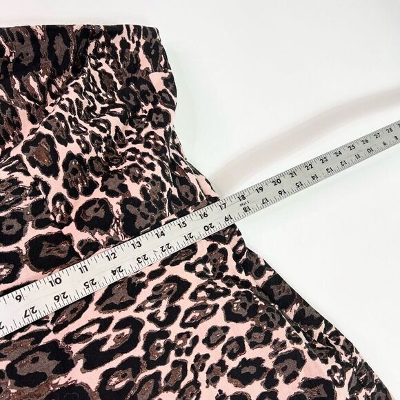 Parker Black Mini Dress Womens 16 JoJo One Shoulder Ruffle Leopard Print new - Picture 5 of 12